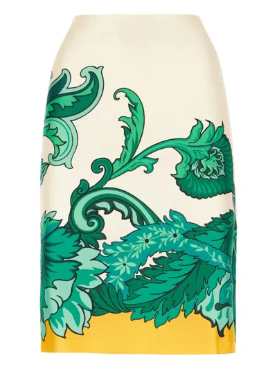 Etro Printed High Waist Knee-length Skirt
