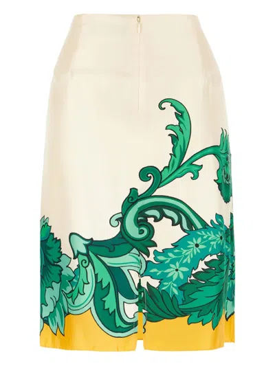 Etro Printed High Waist Knee-length Skirt