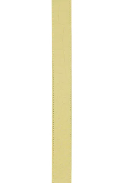 Alexander Mcqueen Crocodile-effect Leather Belt In Yellow