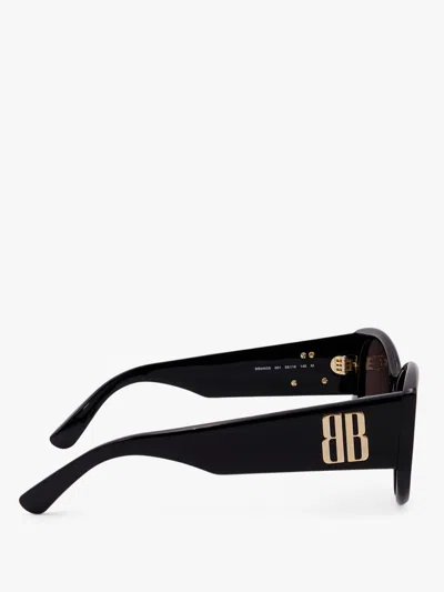 Balenciaga Black Acetate Nano Round Sunglasses In Brown