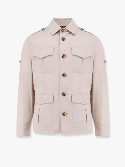 Brunello Cucinelli Ter-repellent Cotton-blend Safari Jacket In Multicolor