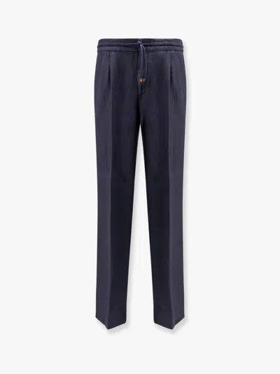 Brunello Cucinelli Drawstring Straight Pants In Blue