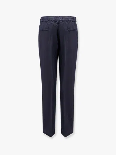 Brunello Cucinelli Drawstring Straight Pants In Blue