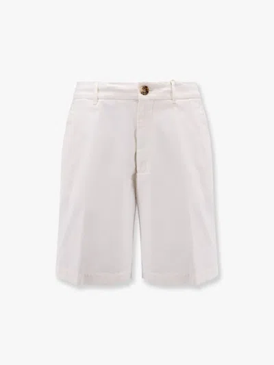 Brunello Cucinelli Cotton Bermuda Shorts Bermuda And Short White In Multicolor