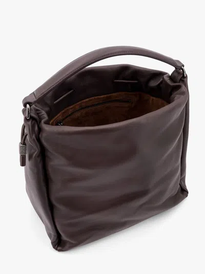 BRUNELLO CUCINELLI BRUNELLO CUCINELLI WOMEN MELLOW BUCKET LEATHER HANDBAG WITH MONILI DETAIL 
