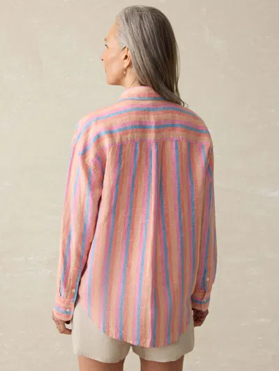 Faherty Laguna Linen Relaxed Shirt In Cabana Multi Stripe