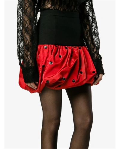 Shop Saint Laurent Silk And Wool Bubble Mini Skirt