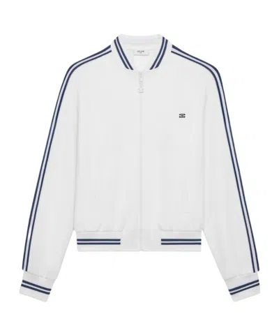 Celine Triomphe Tracksuit In Double Face Jersey In White