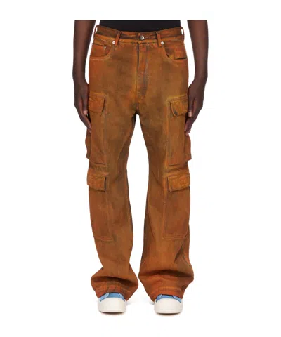 Rick Owens Drkshdw Double Pocket Jeans In Orange