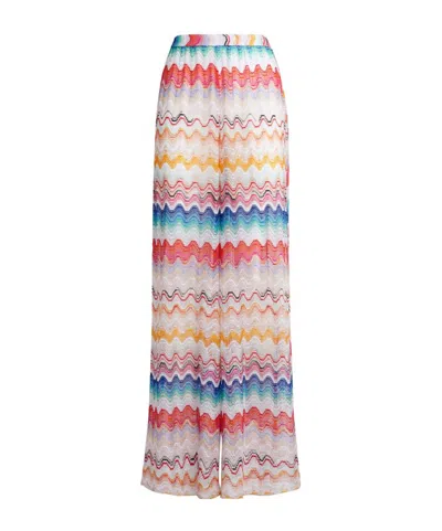Missoni Wave Motif Cover Up Trousers With Lurex In Multicolor