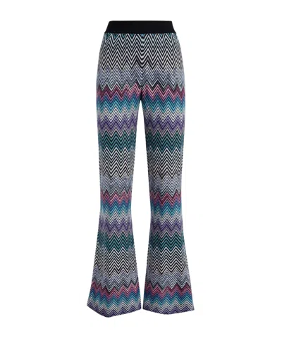 Missoni Crochet-knit Wool Flared Pants In Bunt