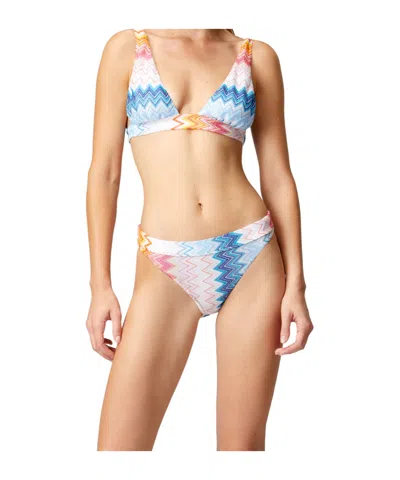 Missoni Zig Zag Lamé Viscose-blend Bikini In Multicoloured