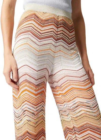 Missoni Herringbone Pattern Track Pants In White