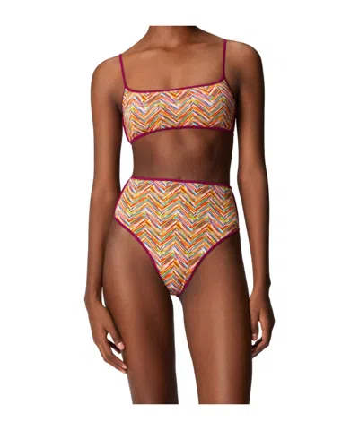 Missoni Reversible Bikini With Print And High Bottom In Multicolor