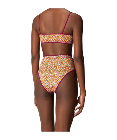 Missoni Reversible Bikini With Print And High Bottom In Multicolor