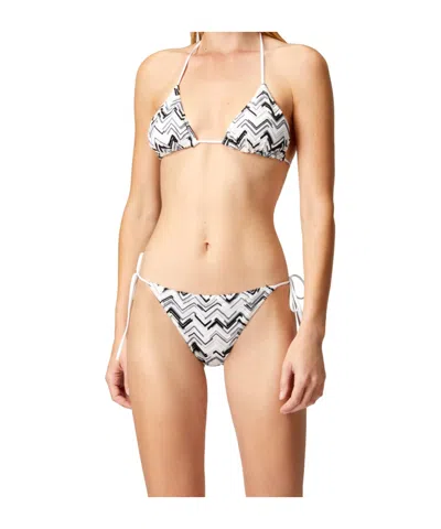 Missoni Chevron Knit Halterneck Bikini In White