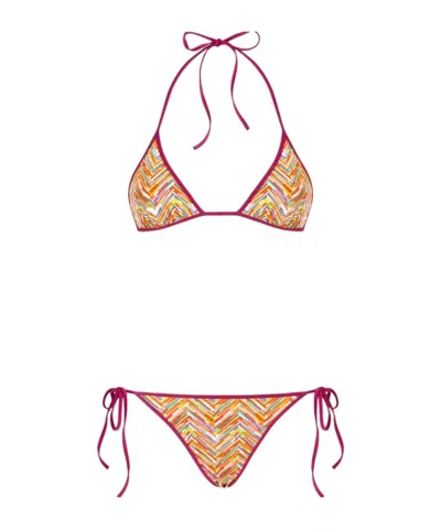 Missoni Triangle Bikini Set In Multi-color
