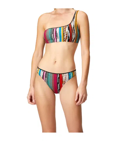 Missoni One-shoulder Multicolored Striped Bikini
