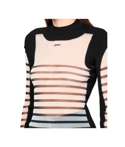 Jean Paul Gaultier Printed 'mariniere' Knit Pullover In White
