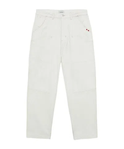 Amish Super Knee Jeans In Off White