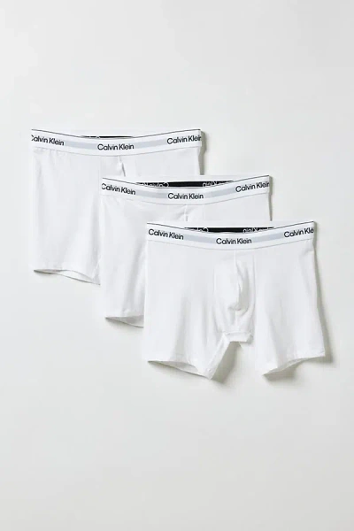 Calvin Klein 3 Pack Low Rise Trunks In White