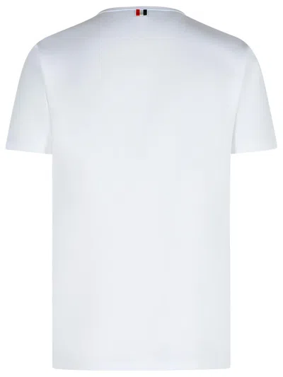 Thom Browne Rwb-stripe Cotton Pocket T-shirt White