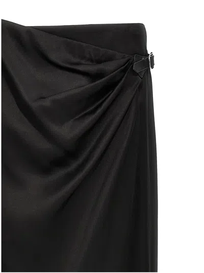 Tom Ford Maxi Wrap Skirt With Belt Detail In Black