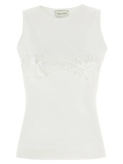 Magda Butrym Women T-shirt Crochet Bra In White