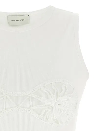 Magda Butrym Women T-shirt Crochet Bra In White