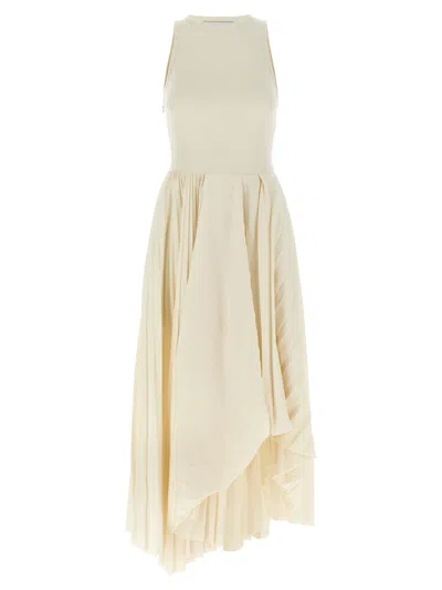 Alexander Mcqueen Mcqueen Asymmetrical Dress In White