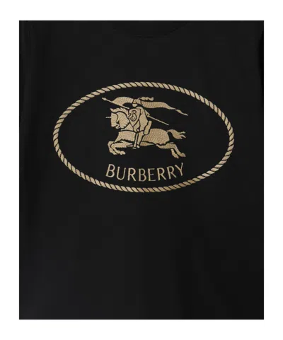 Burberry Black T-shirt With Equestrian Knight Design