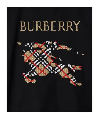 Burberry Cross Stitch Logo Cotton T-shirt In Black