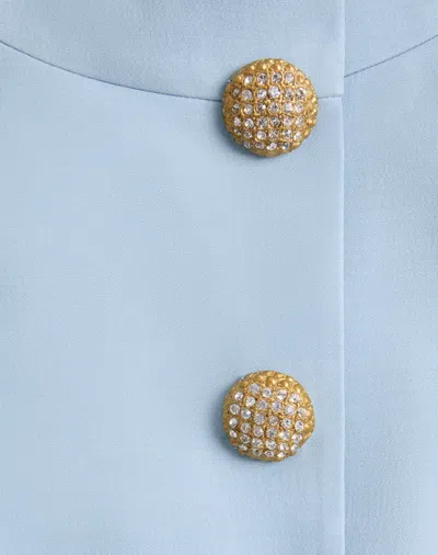 Valentino Crepe Couture Midi Dress In Blue-gray