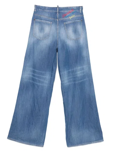 Dsquared2 Cotton  Polyester Pants In Blau