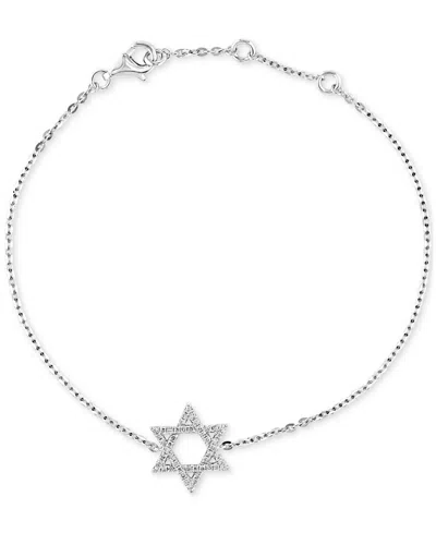 Lali Jewels Diamond Pave Star Of David Chain Link Bracelet (1/6 Ct. T.w.) In 14k White Gold In White Gold