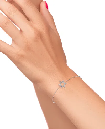 Lali Jewels Diamond Pave Star Of David Chain Link Bracelet (1/6 Ct. T.w.) In 14k White Gold In White Gold