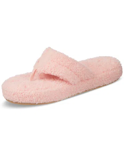 Isotoner Signature Women's Joey Cozy Plush Thong Slippers In Evening Sand