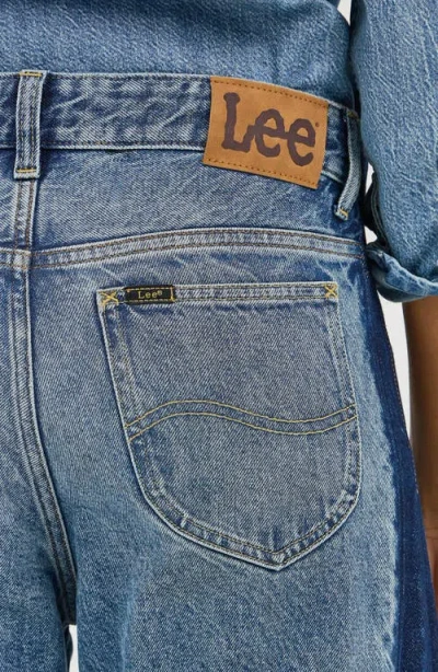 Lee Rider Low Slung Raw Hem Barrel Leg Jeans In Blissful Blue