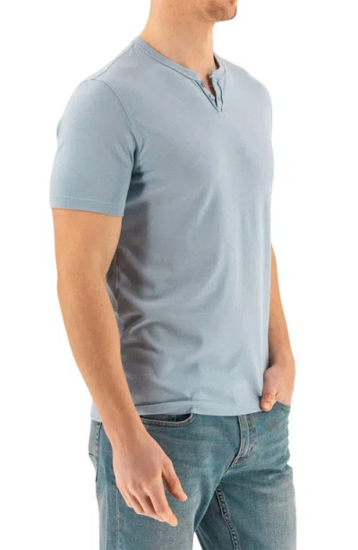 Devil-dog Dungarees Short Sleeve Henley In Blue