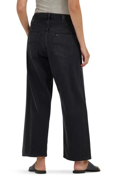 Lee Button Fly High Waist Loose Fit Ankle Jeans In Dark Memory