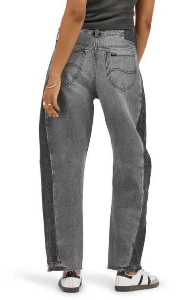 Lee Rider Low Slung Raw Hem Barrel Leg Jeans In Grayed Out