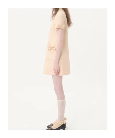 Valentino Knee Length Dress With Bow And Pockets In Nude