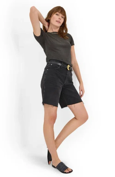 Lee Slouch Denim Bermuda Shorts In Dark Memory