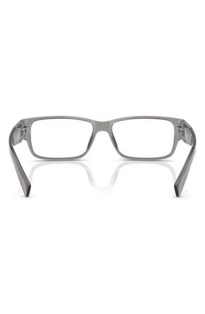 Prada 57mm Rectangular Optical Glasses In Transparent Grey B09vf57