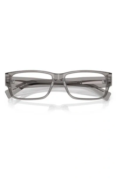 Prada 57mm Rectangular Optical Glasses In Transparent Grey B09vf57