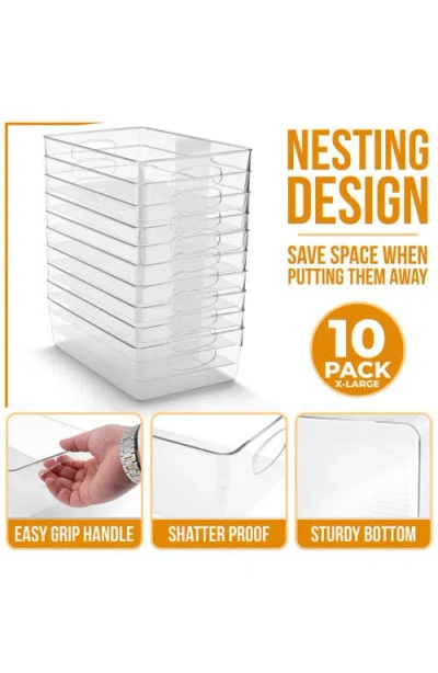 Sorbus 10-pack Extra Large Storage Bins In Clear
