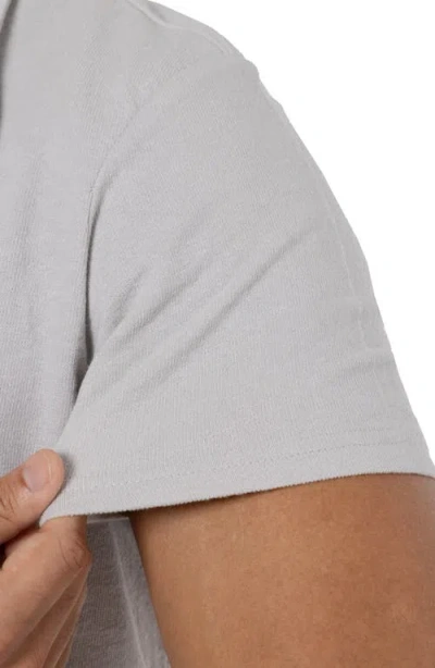 Spring + Mercer Relaxed Cotton & Hemp Button-down Polo In Gray