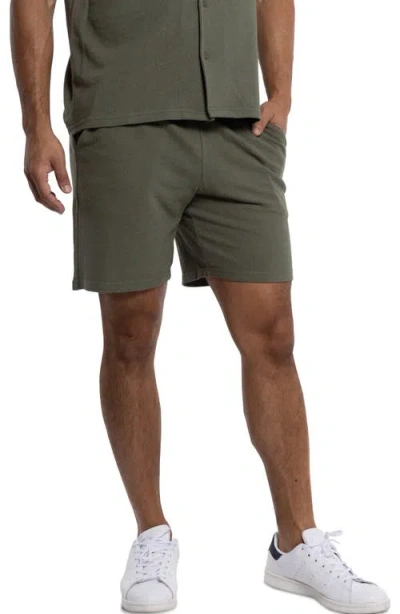 Spring + Mercer Relaxed Drawstring Shorts In Dusty Olive