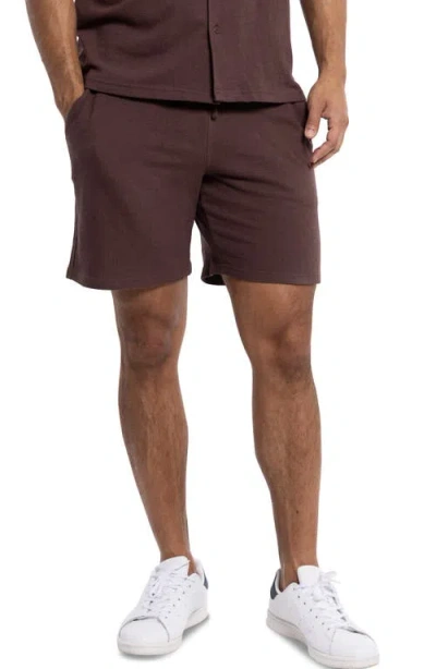 Spring + Mercer Relaxed Drawstring Shorts In Dusty Chocolate