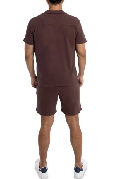 Spring + Mercer Relaxed Drawstring Shorts In Dusty Chocolate